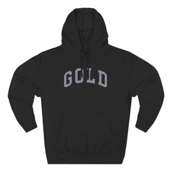 2hollis Black Gold Three-Panel Fleece Hoodie